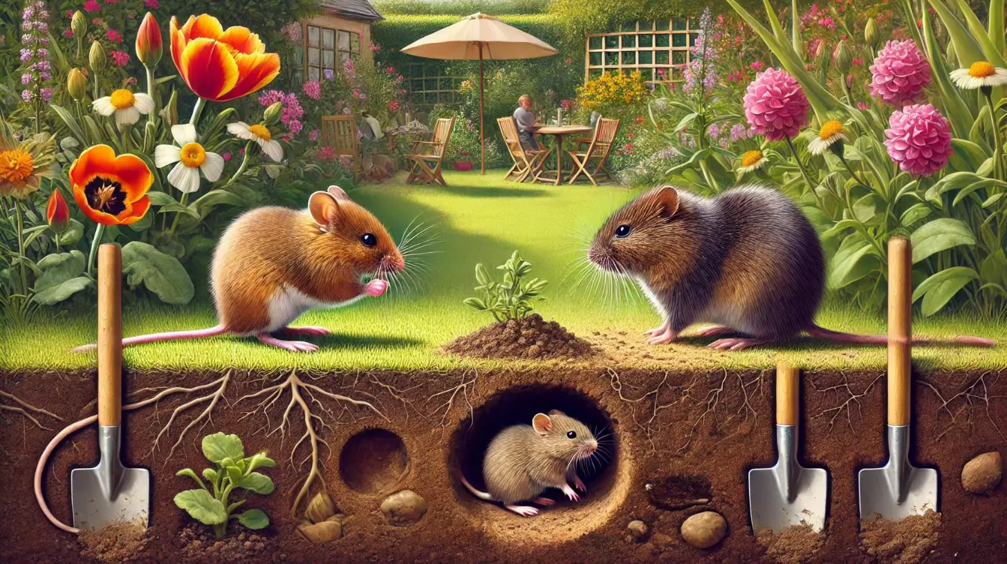 Feldmaus oder Wühlmaus im Garten erkennen