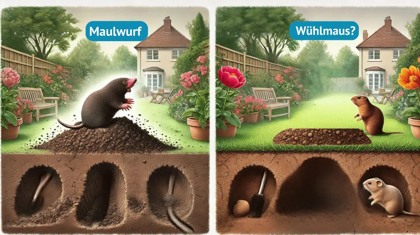Wühlmäuse loswerden Unterschied zwischen Maulwurf und Wühlmauhügel
