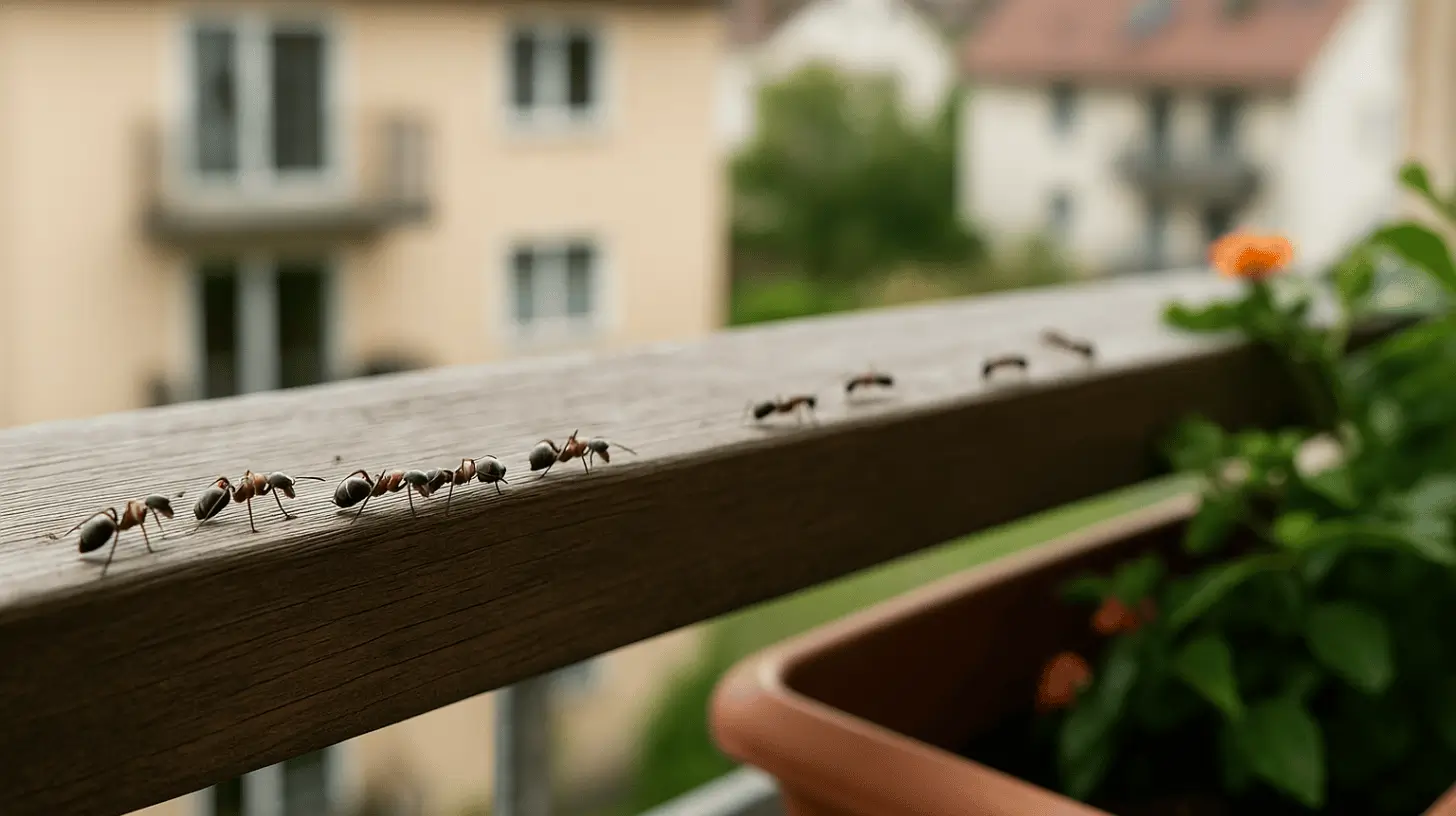 ameisen auf dem Balkon im 3 Stock