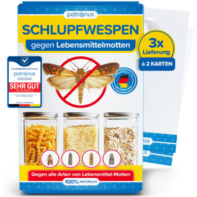 Schlupfwespen gegen Lebensmittelmotten - 3x2 Karten
