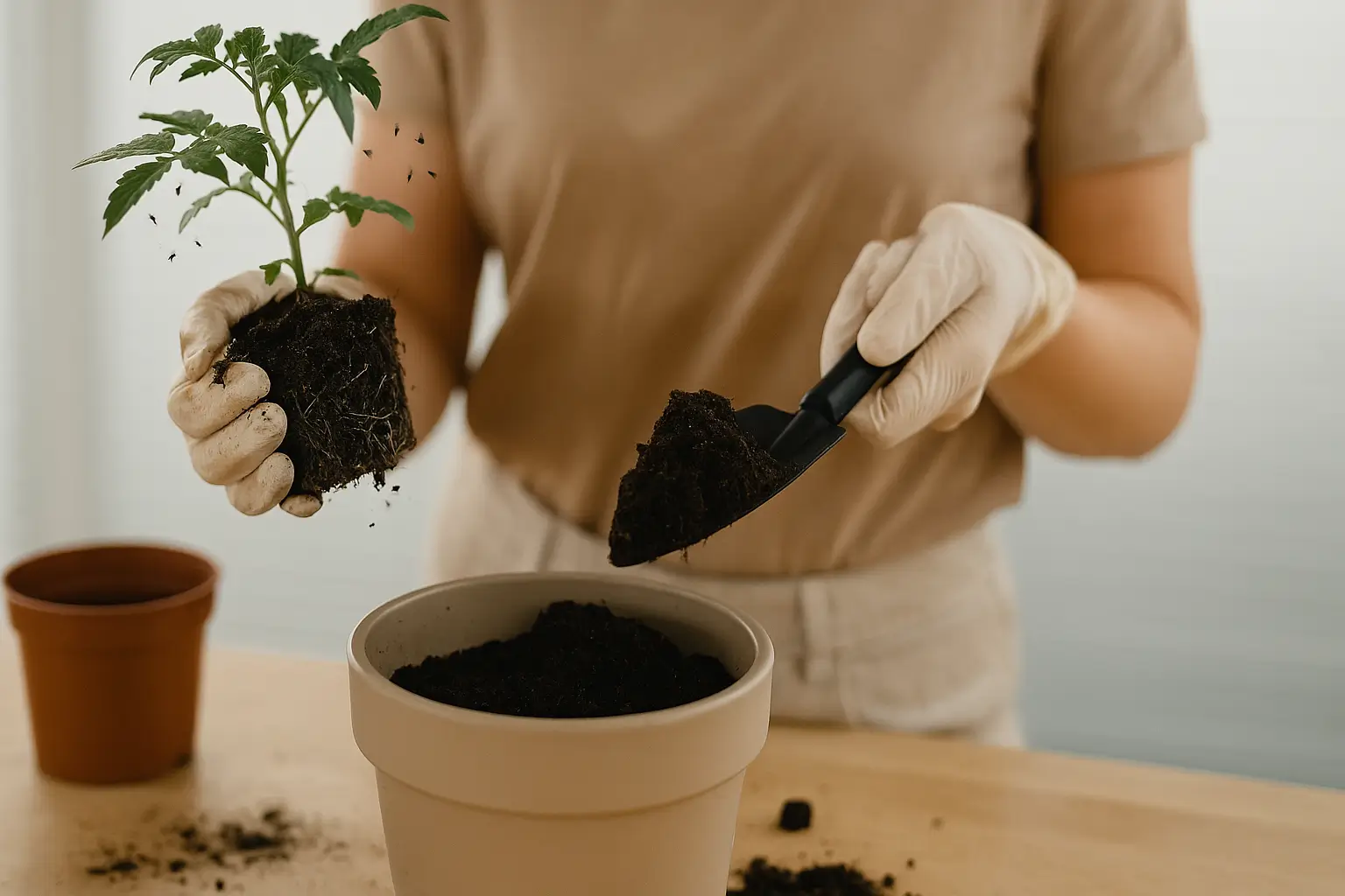 schritt 3 entfernen sie befallene pflanzen und erde-was hilft gegen trauermücken