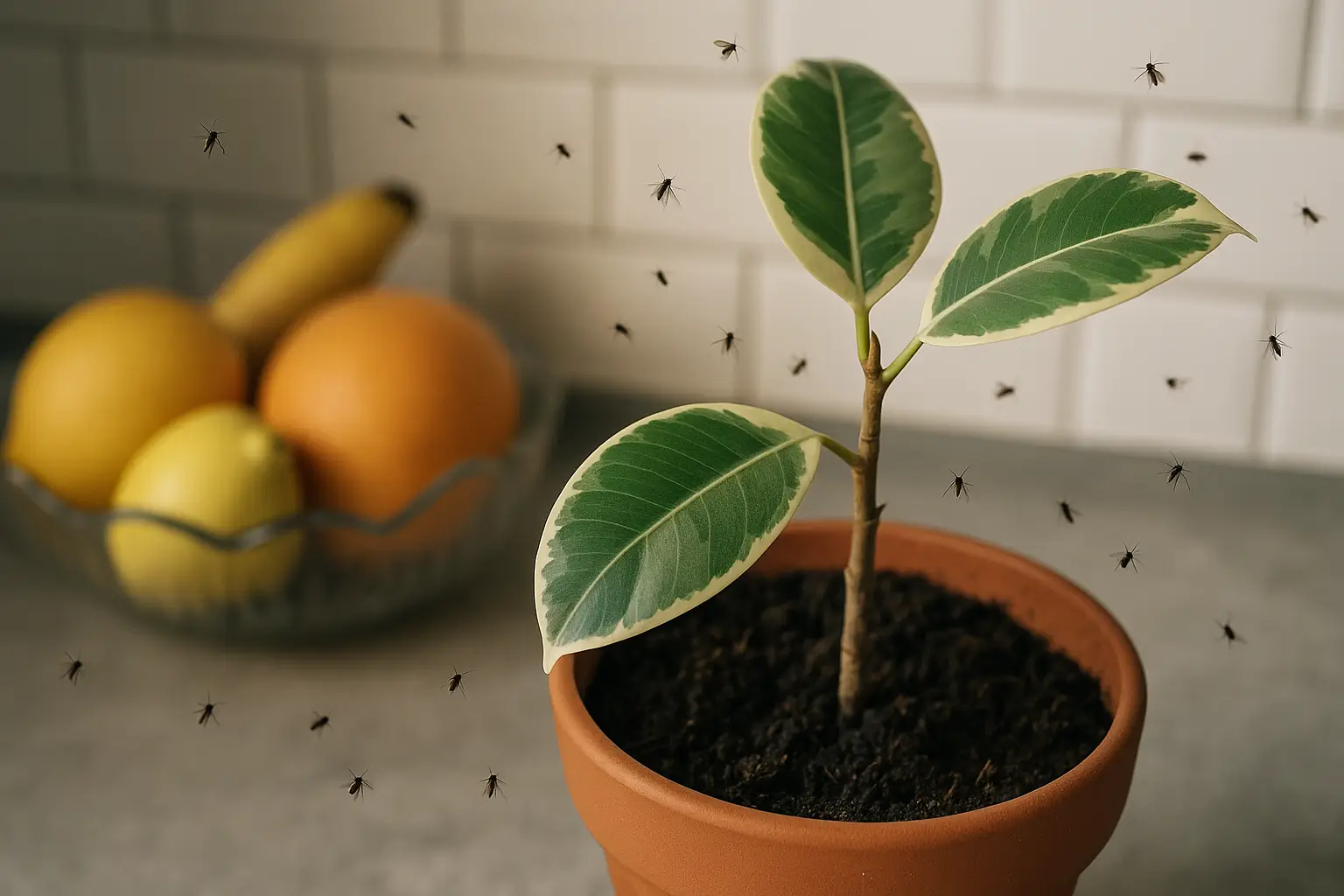 versteck nummer 2 blumentöpfe und feuchte erde-kleine Fliegen bekämpfen