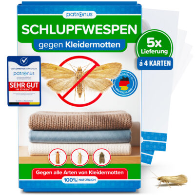 Schlupfwespen gegen Kleidermotten - 5x4 Karten