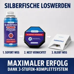 Silberfische Komplettpaket beseitigt Silberfische in drei Stufen