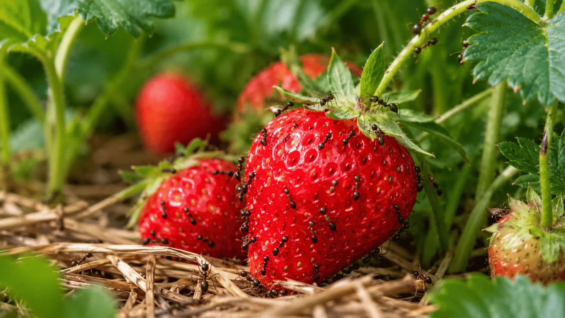 ameisen im erdbeeren