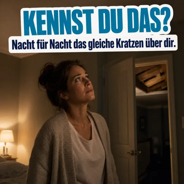Frau liegt nachts wach und hört Kratzgeräusche vom Dachboden – Anzeichen für Marder im Haus