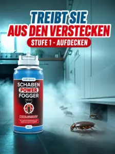 Schaben Power Fogger vernebelt die Küche und treibt Kakerlaken aus ihren Verstecken