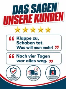 Kundenbewertungen und Sicherheitshinweise zum Patronus Schaben Komplettpaket