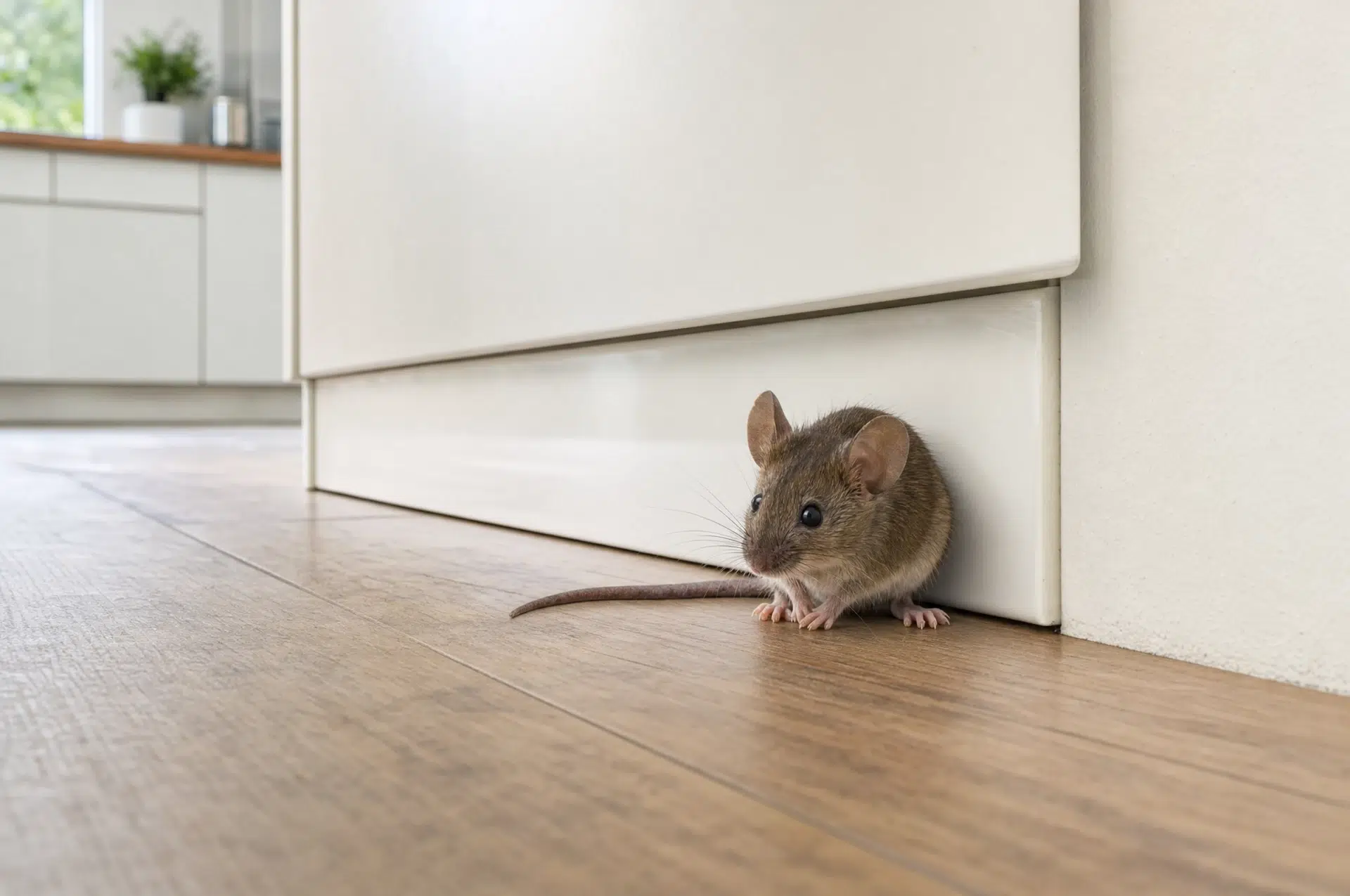 Hausmaus an der Sockelleiste – typischer Anlass, Mäuse zu vertreiben