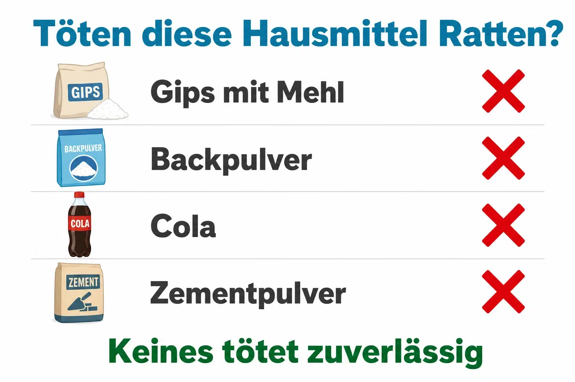 Ratten töten Hausmittel im Check: Gips, Backpulver, Cola und Zement wirken nicht