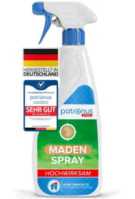 Patronus Maden Spray 500 ml Sprühflasche gegen Maden in der Biotonne, hergestellt in Deutschland