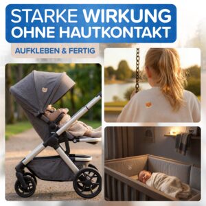 Starke Wirkung ohne Hautkontakt: Anwendung an Kinderwagen, Bett und Kleidung