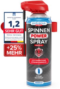 Patronus Spinnen Power Spray CEG 3 CL, 500 ml Aerosoldose mit 2-Wege-Spruehkopf, 25 Prozent mehr Inhalt