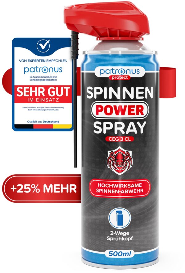 Patronus Spinnen Power Spray 500 ml, von Experten empfohlen, sehr gut im Einsatz, 25 Prozent mehr Inhalt