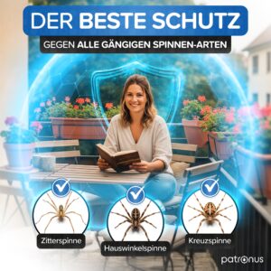Schutz gegen alle gaengigen Spinnenarten: Zitterspinne, Hauswinkelspinne, Kreuzspinne