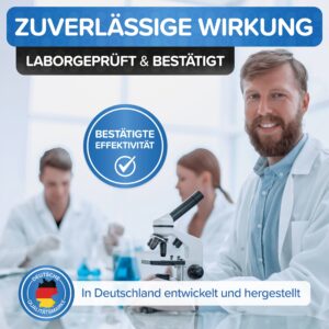 Zuverlaessige Wirkung, laborgeprueft und bestaetigt, in Deutschland entwickelt und hergestellt