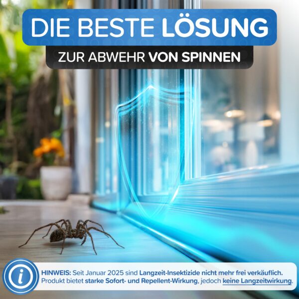 Loesung zur Abwehr von Spinnen mit starker Sofort- und Repellent-Wirkung