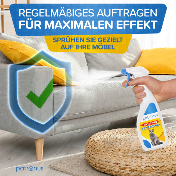 Anti Urin Katzenspray gezielt auf Moebel aufspruehen